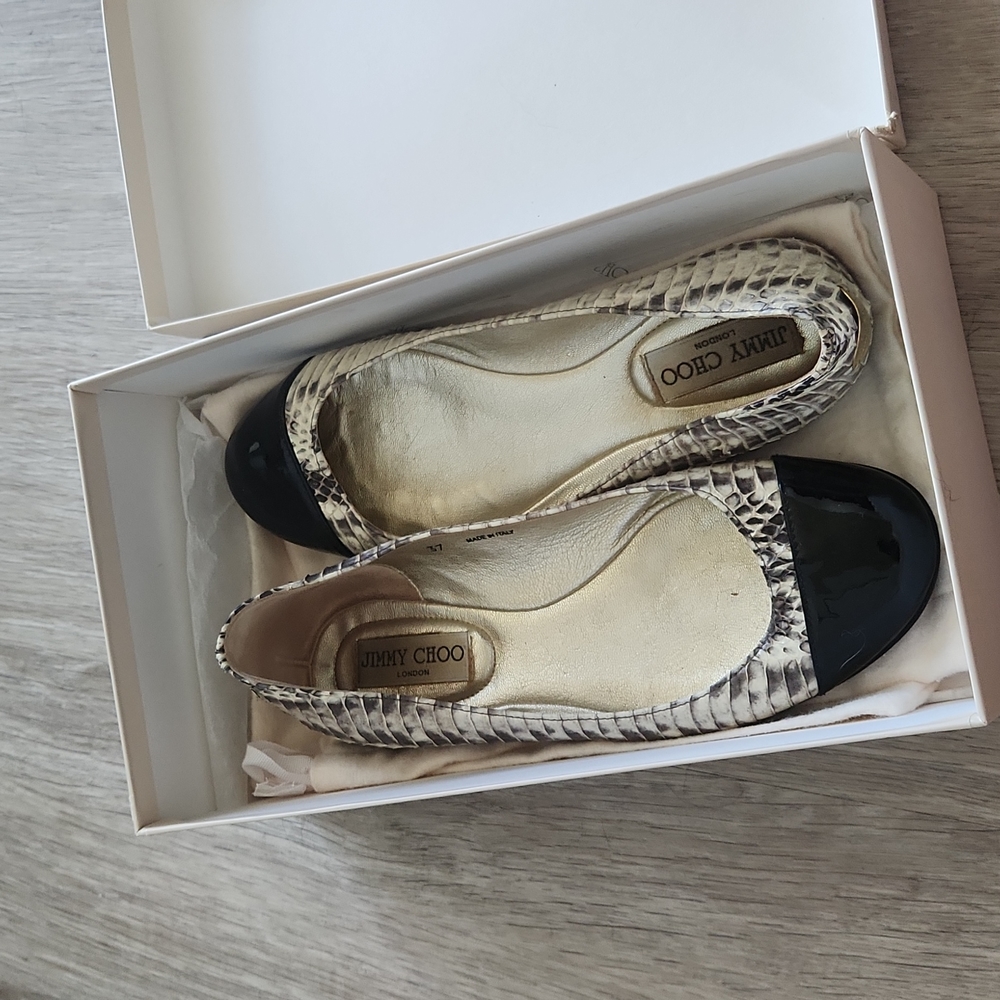 Jimmy choo- snake skin flats